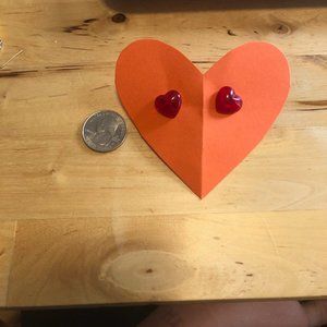 red heart stud earrings